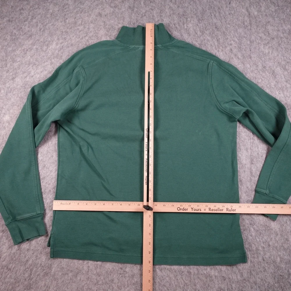 Lacoste Pullover Mens 6 Extra Large Green 1/4 Zip Mock Neck Cotton Crocodile